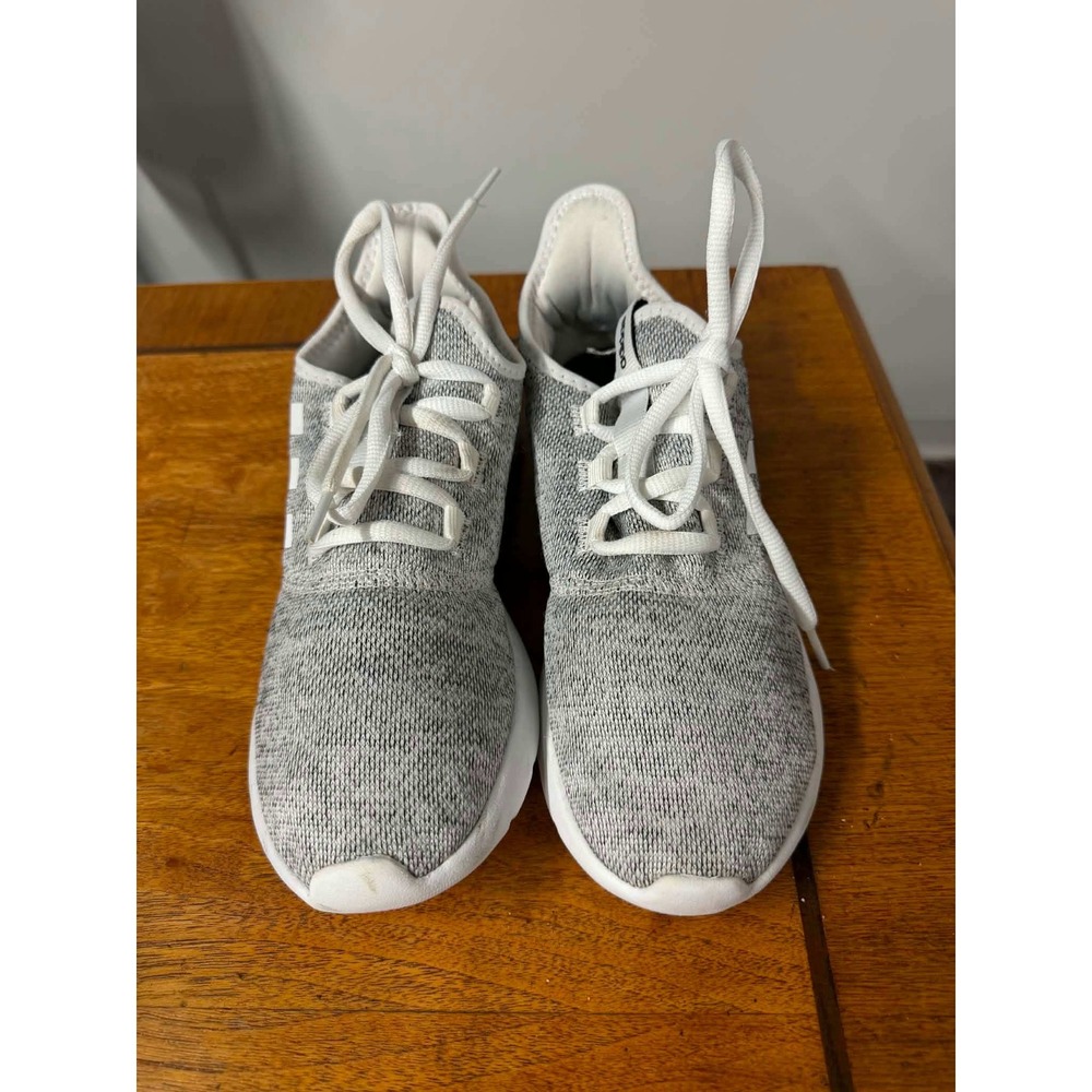 Adidas Womens 9 Grey Cloudfoam Pure Running Shoes Sneakers Knit SPG 753001